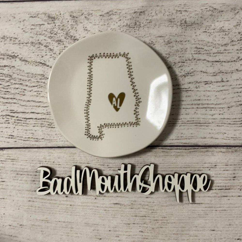 Francesca's Alabama Jewelry Trinket Ceramic Ring Tray